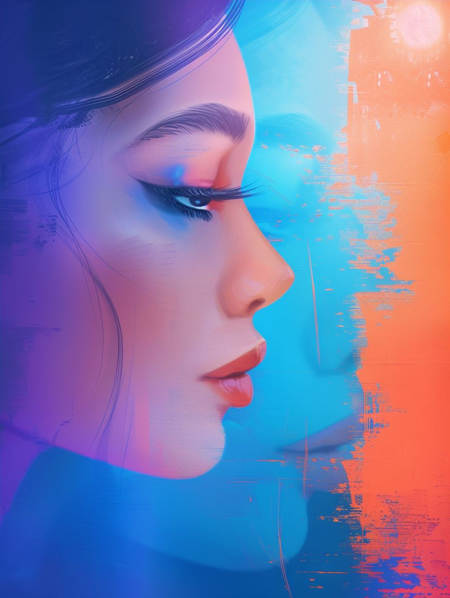 Ethereal Neon Dream Portrait