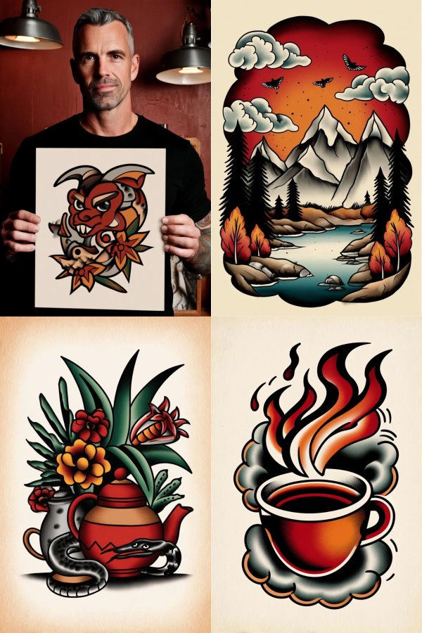Bold Neo Traditional Ink