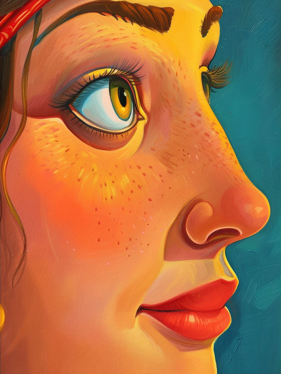 Vibrant Crimson Tresses Portrait