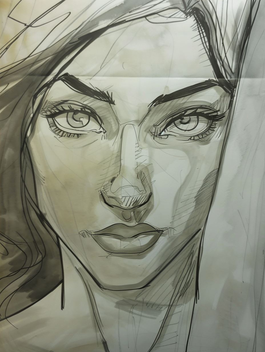 Shadowed Gaze Sketch
