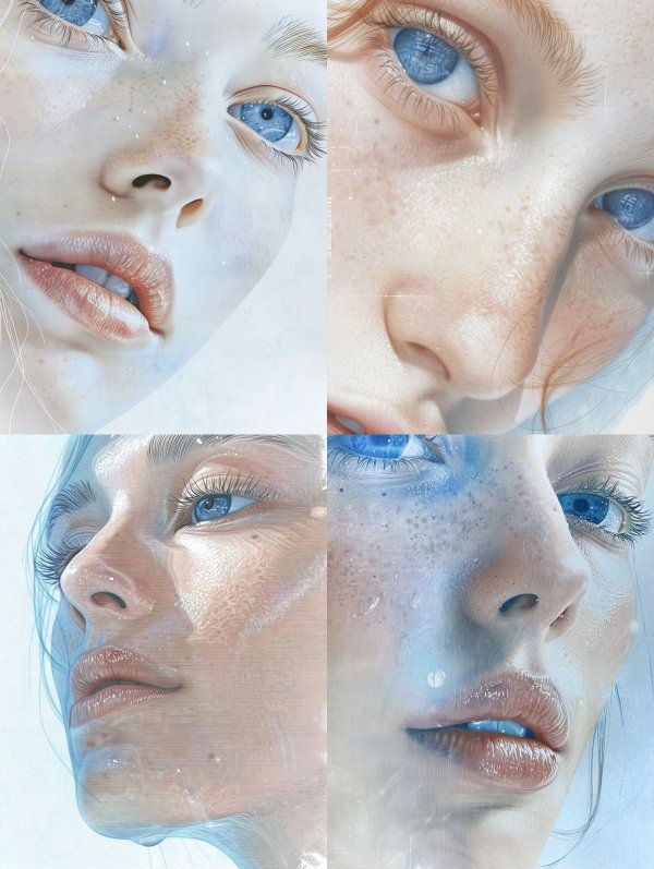 Ethereal Porcelain Gaze