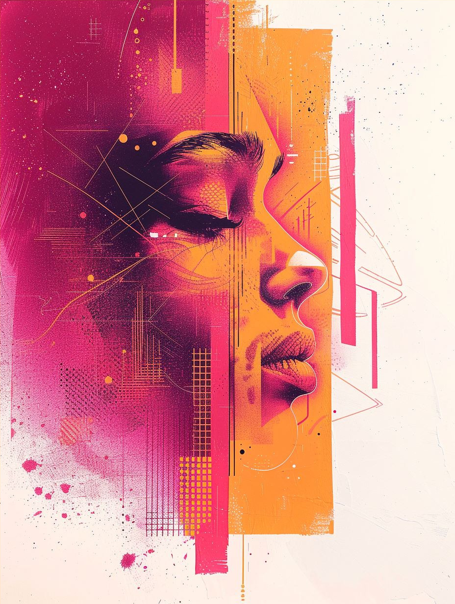 Neon Glitch Portrait Synthesis