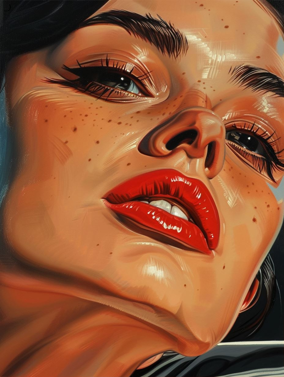 Hyper-Realistic Glossy Portrait Art