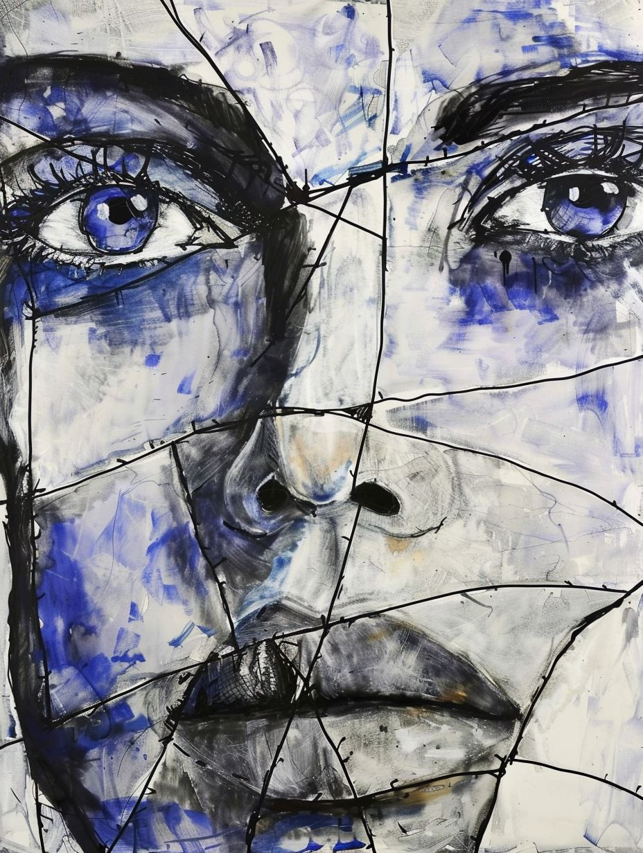 Fragmented Glass Portrait Study
