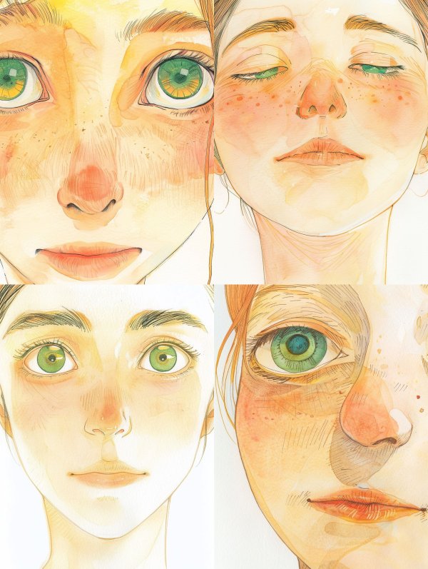 Sun-Kissed Watercolor Gaze