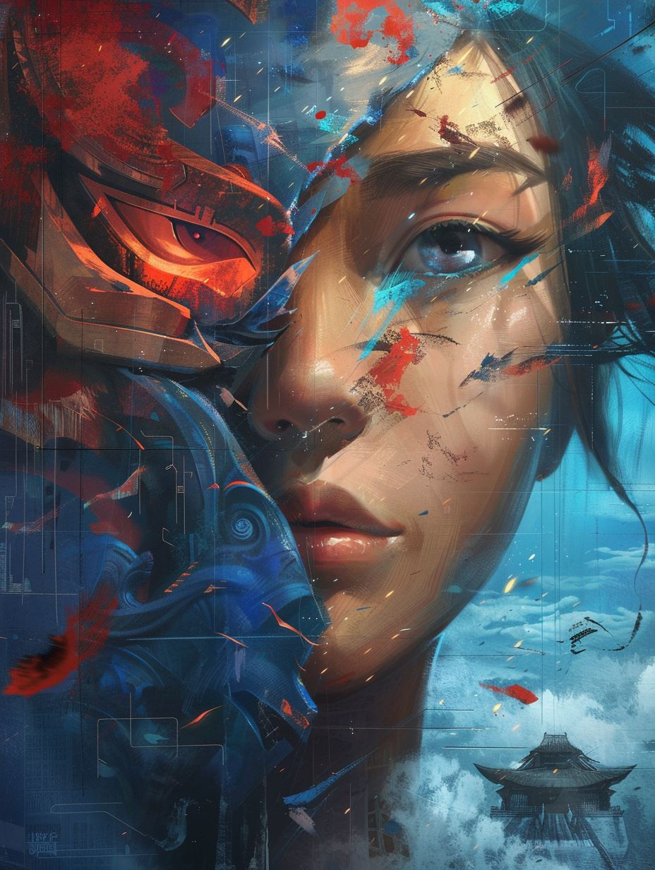 Azure Gaze in Digital Storm