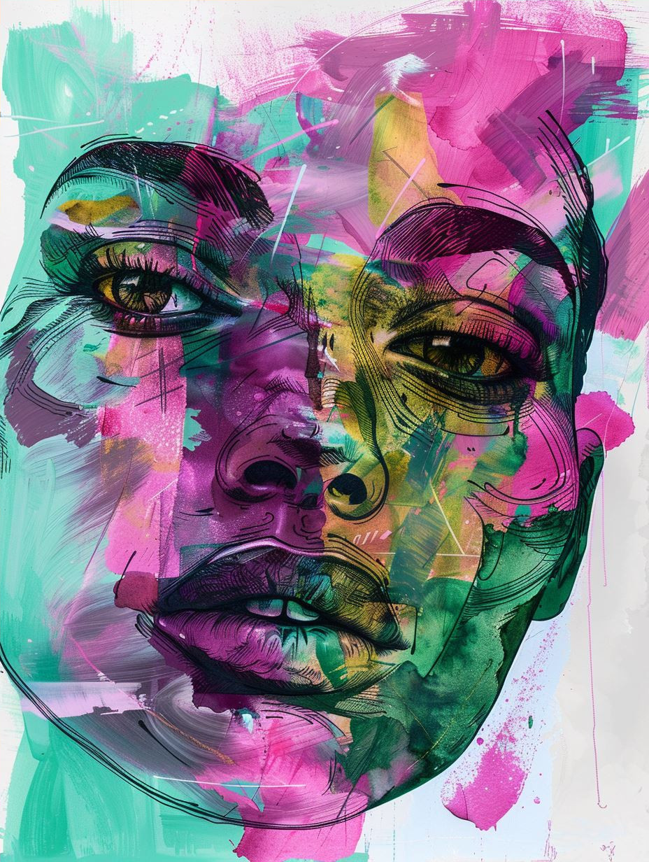 Neon Prism Portrait Fusion