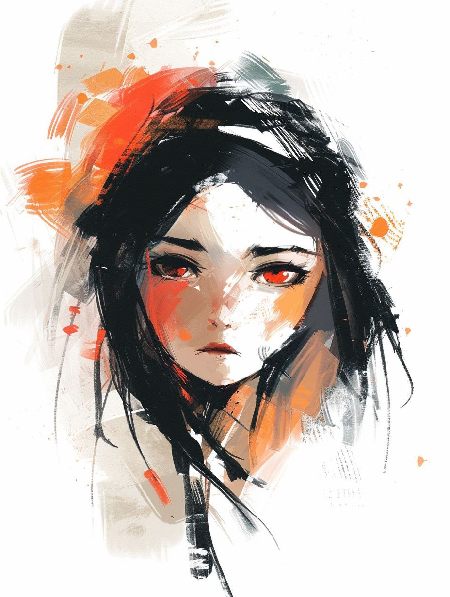 Crimson Brushstroke Muse