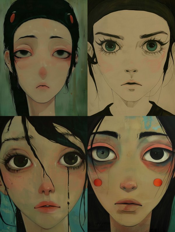 Melancholic Gaze in Muted Tones