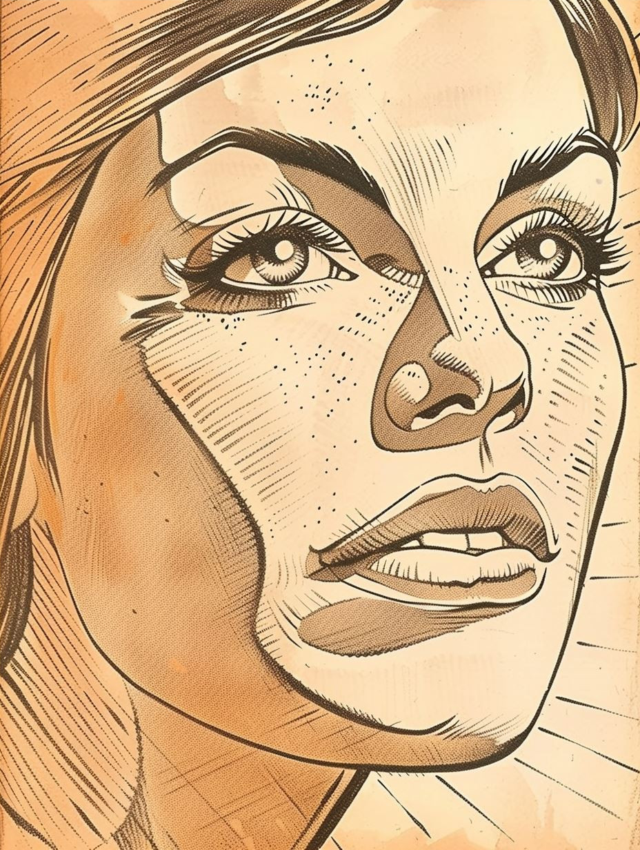 Bold Ink Hatching Portrait Study