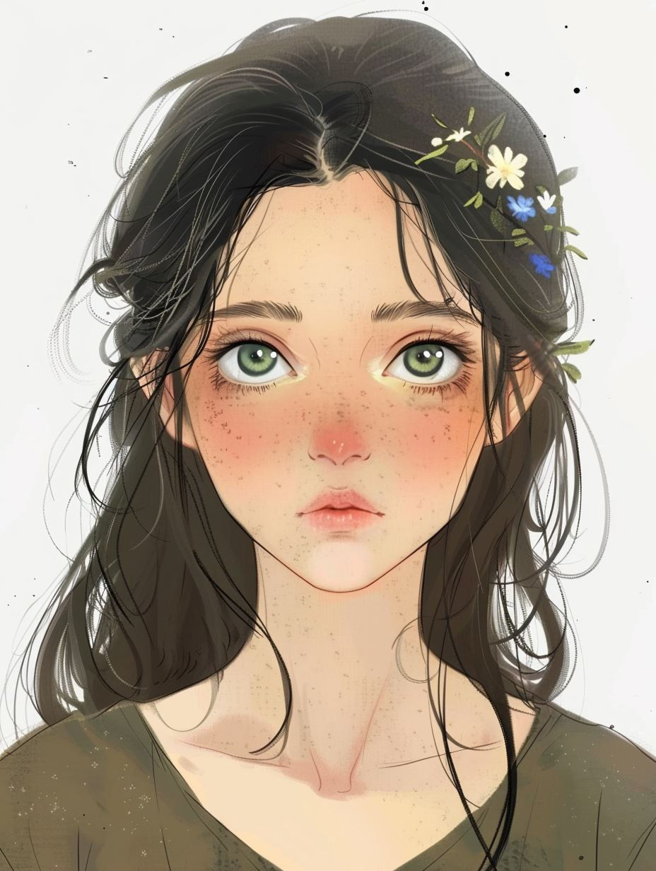 Ethereal Bloom Digital Portrait