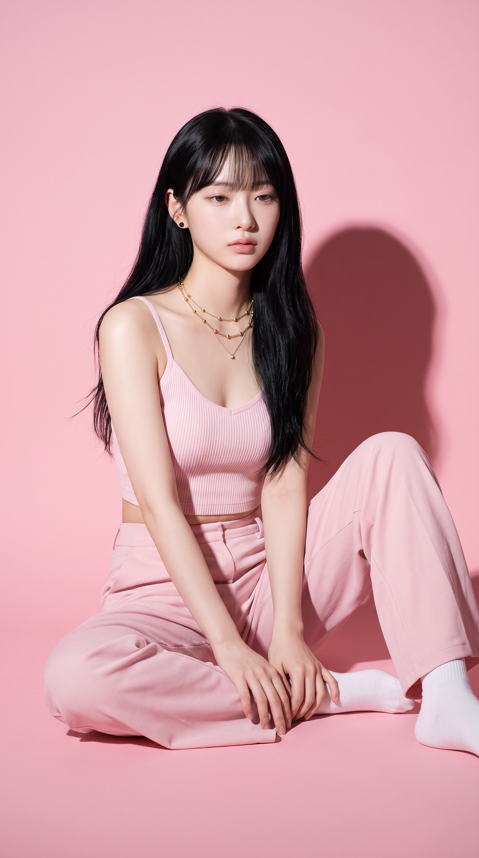 Ultra-realistic editorial fashion portrait of a beautiful...