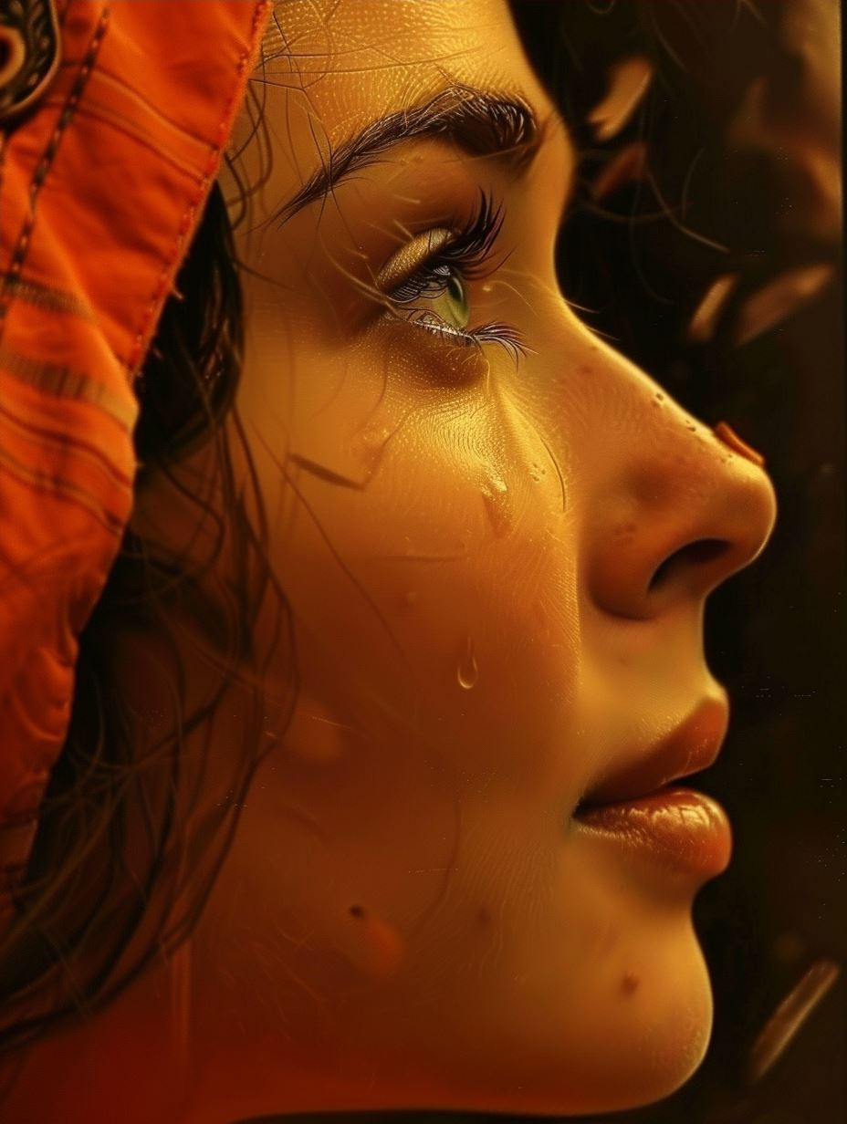 Fractured Golden Porcelain Beauty