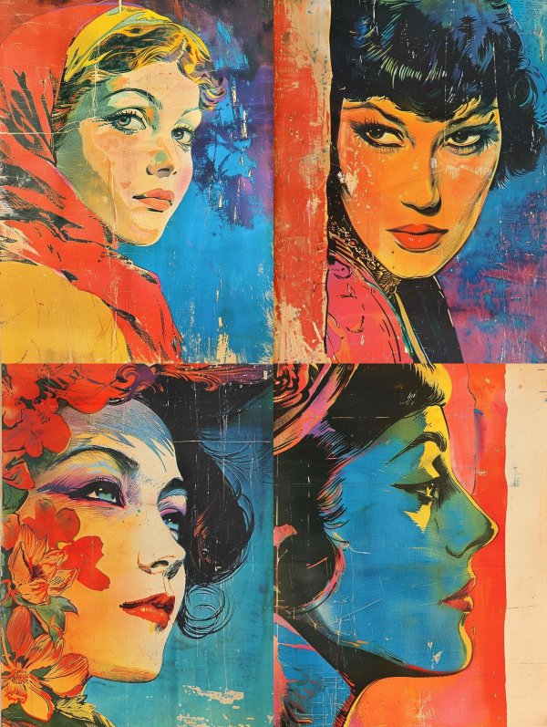 Vintage Pop Art Portraiture