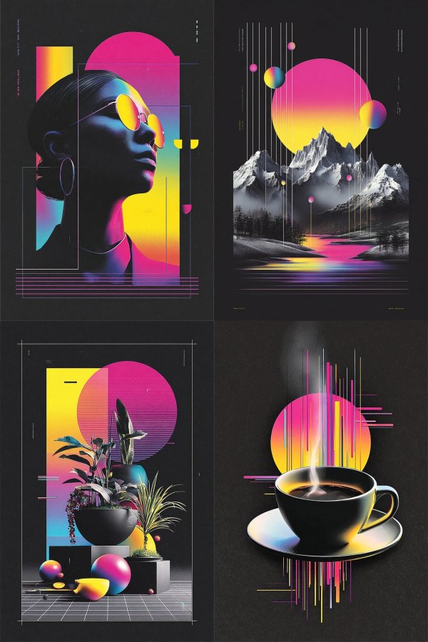 Neon Synthwave Silhouette