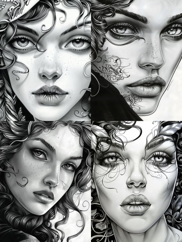 Ethereal Ink Portrait of Grace