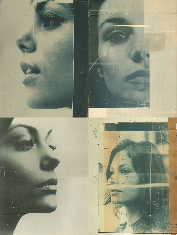 Vintage Cyanotype Portrait Fragment