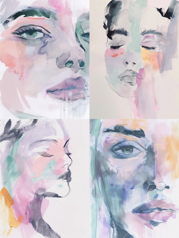 Ethereal Watercolor Portrait Study