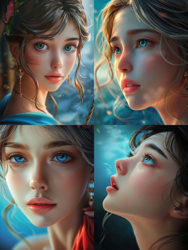 Ethereal Gaze of Azure Dreams