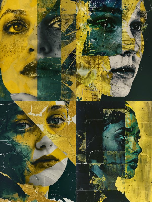 Fragmented Gaze in Gold