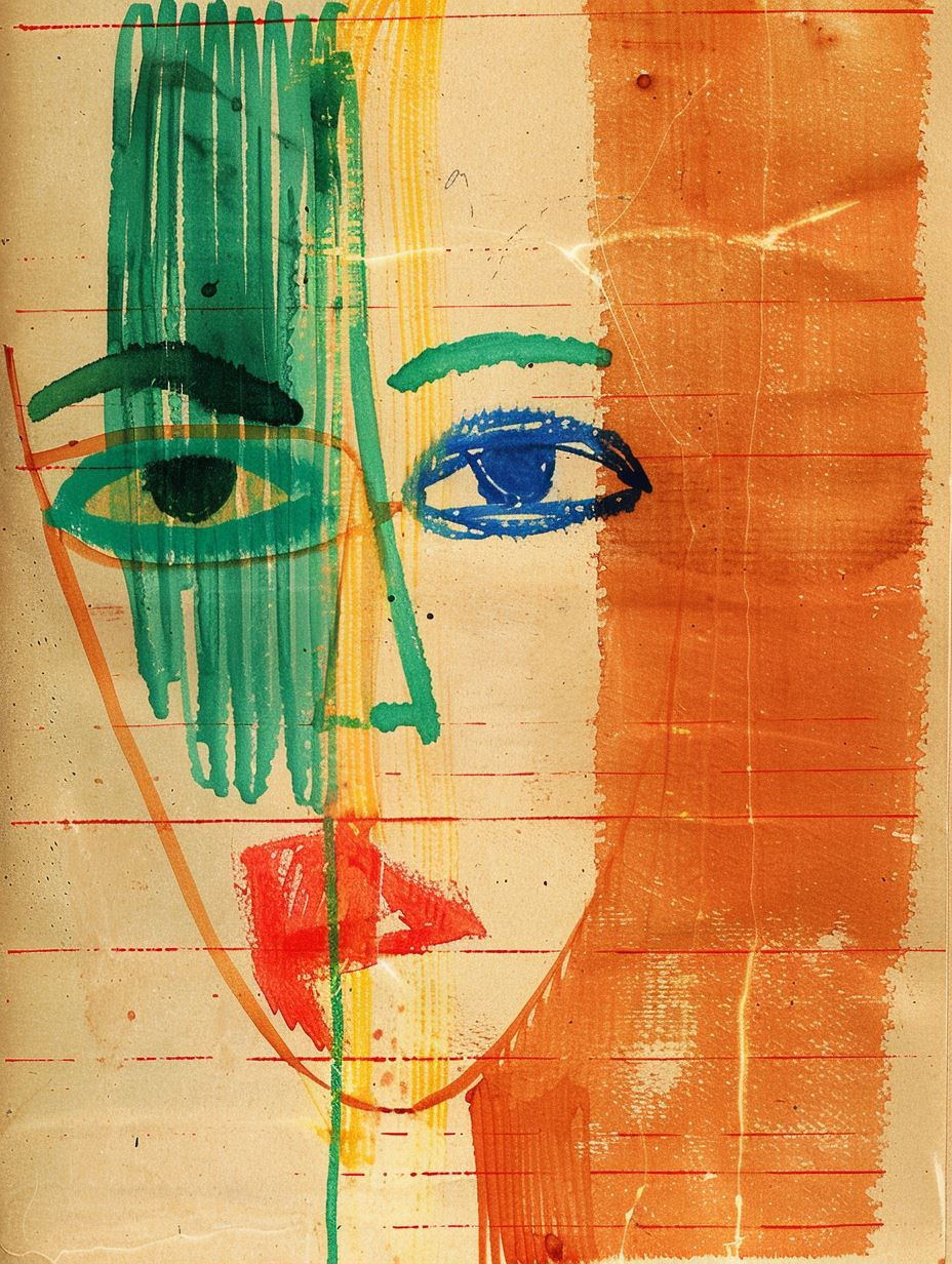 Abstract Fragmented Portrait Study