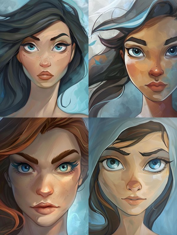 Ethereal Azure Gaze Portrait