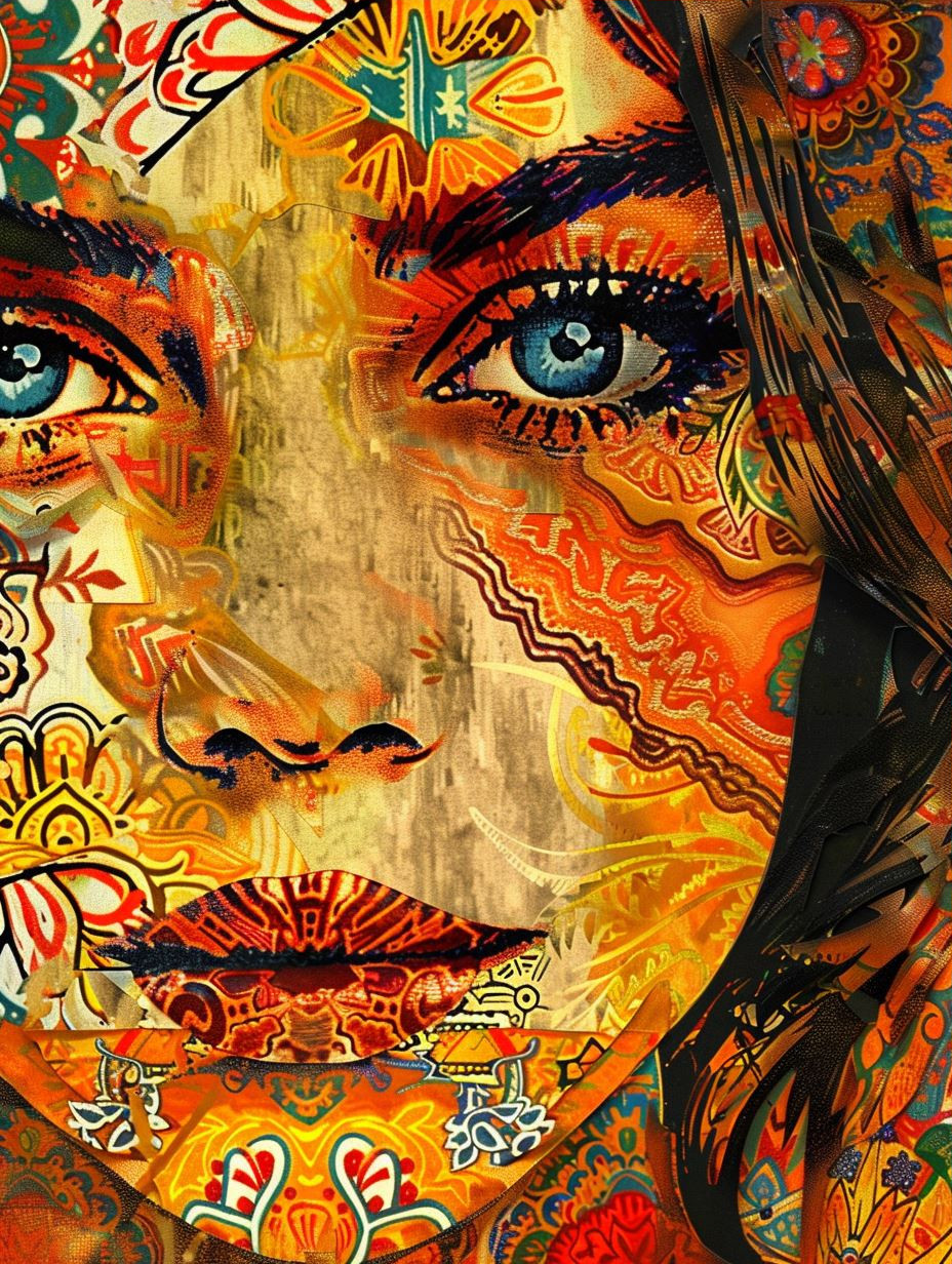 Vibrant Mosaic Portrait of Soul