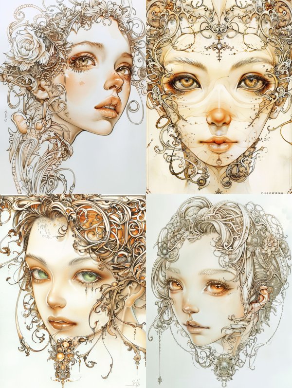 Ethereal Filigree Portrait Studies