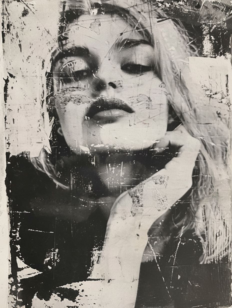 Abstract Noir Fragmented Portrait