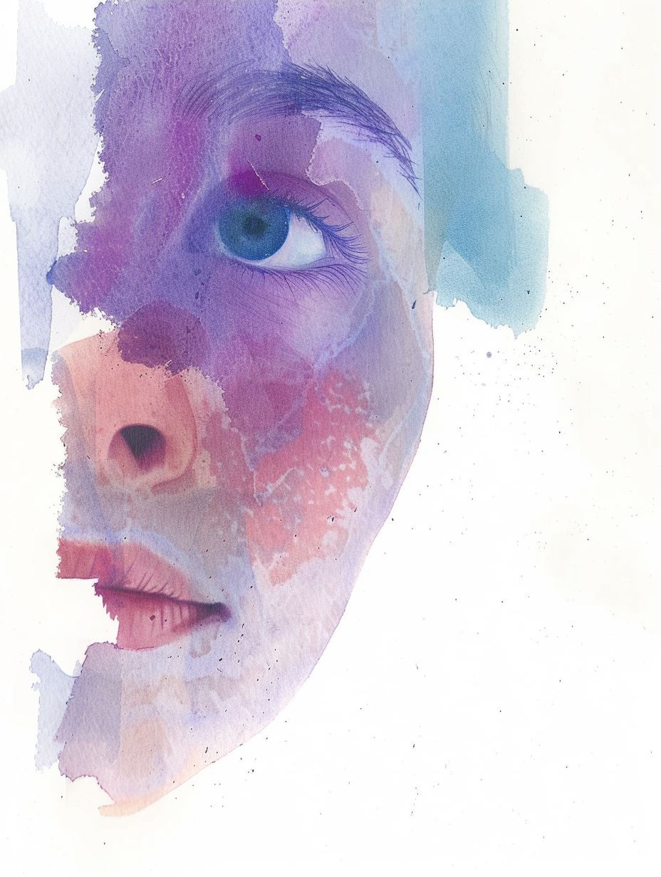 Ethereal Watercolor Portrait Fragment - Image 4