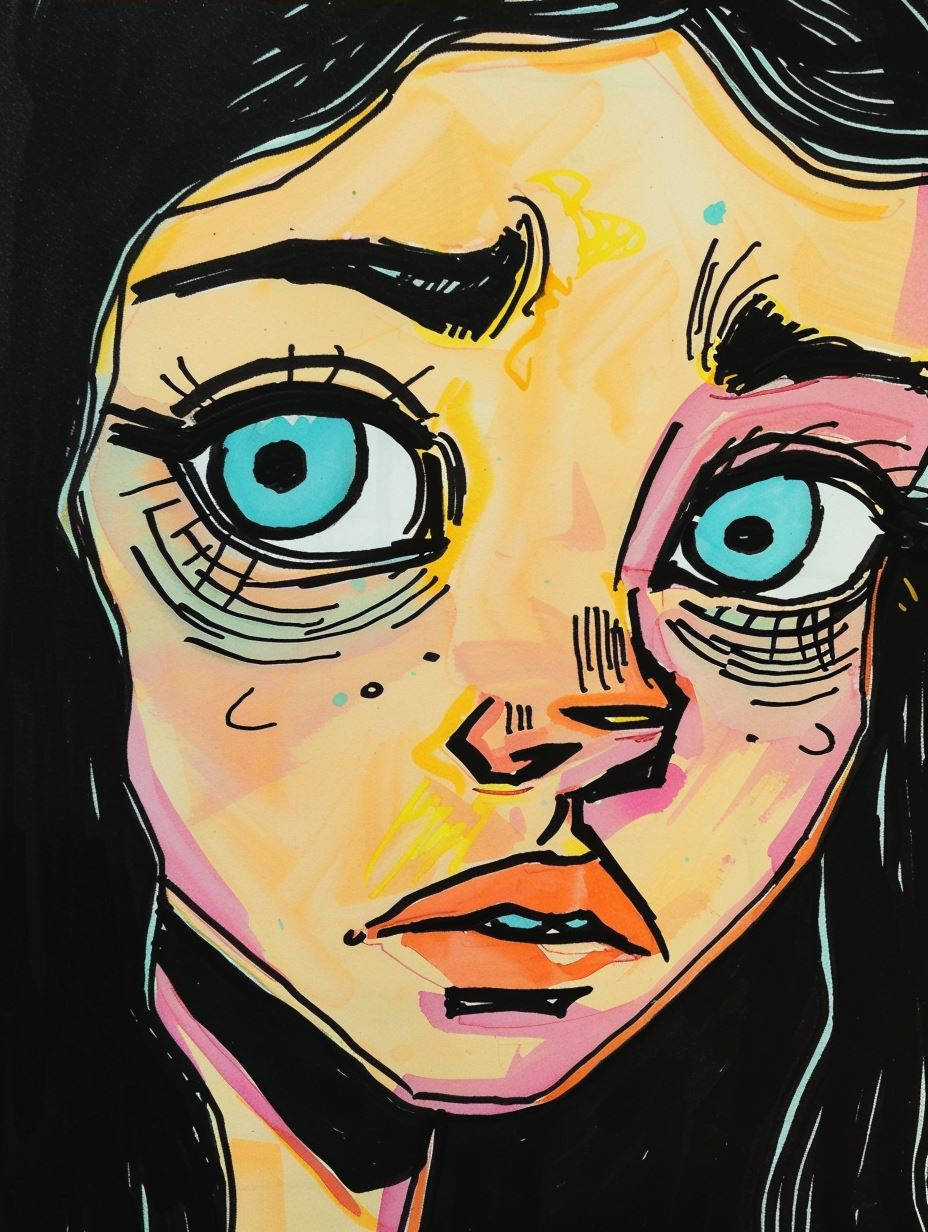 Ethereal Watercolor Ink Portrait