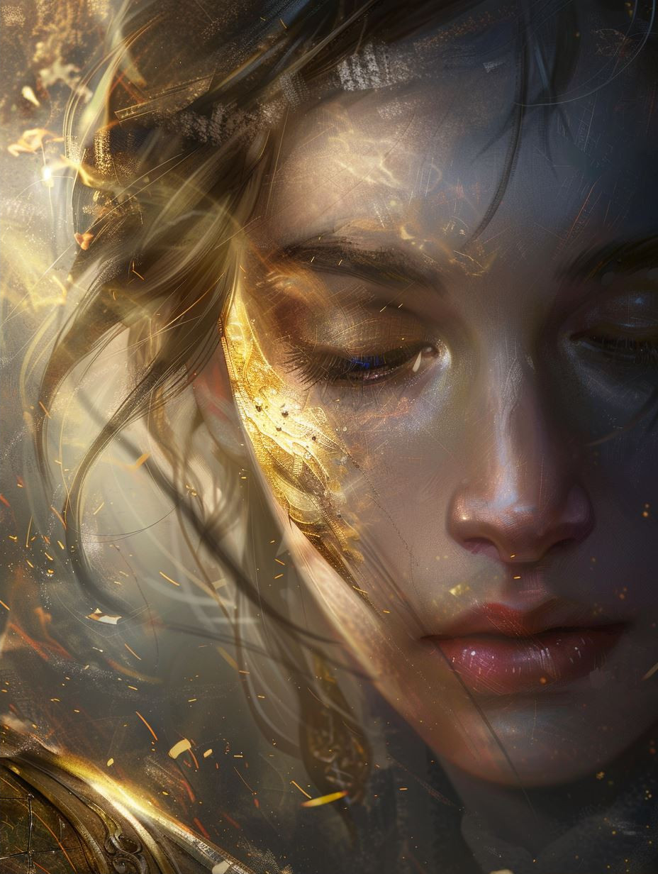 Gilded Dust and Ethereal Gaze