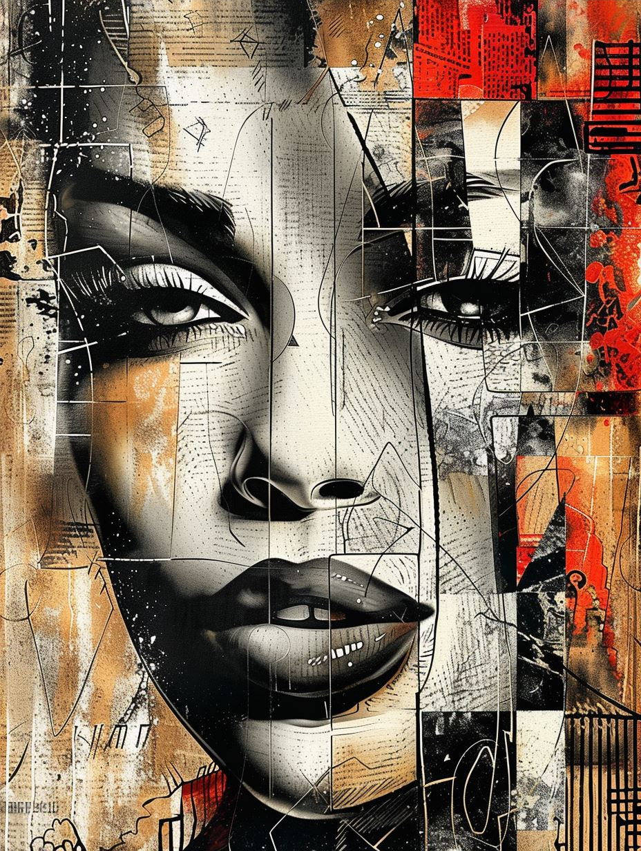 Fragmented Urban Portrait Art