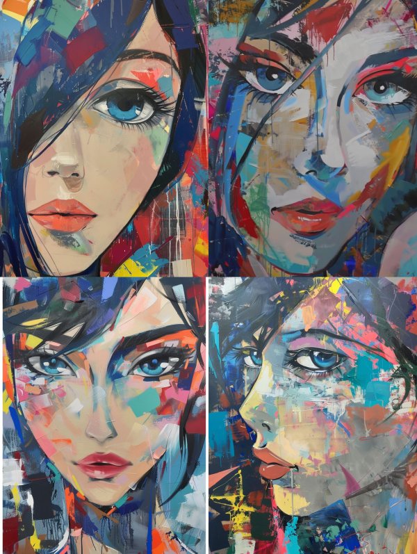Abstract Expressionist Female Portraits