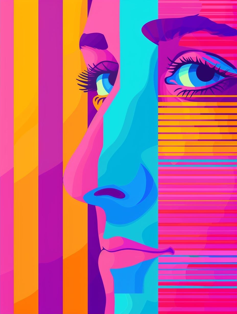 Vibrant Geometric Portrait - Image 2