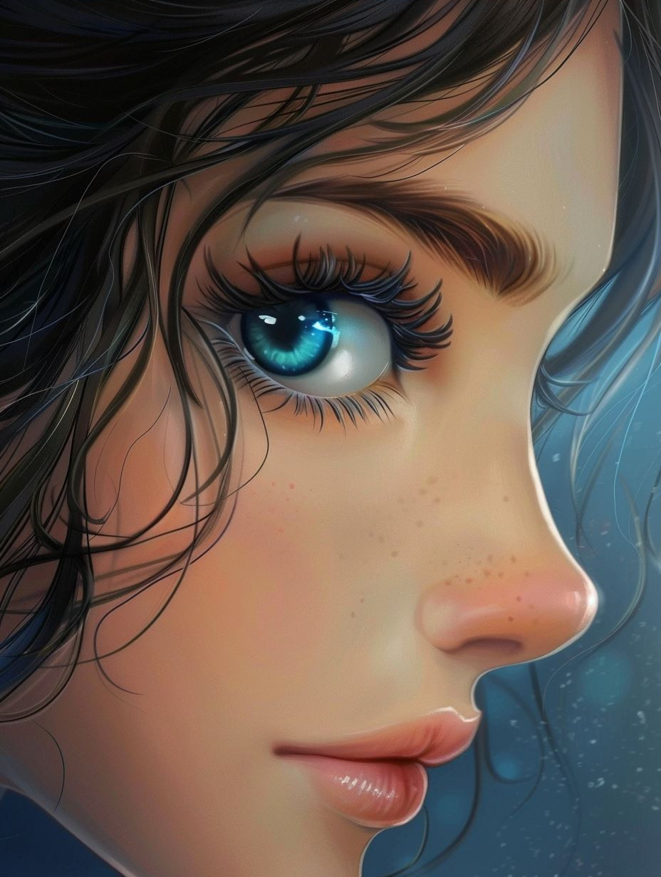 Melancholy Rain in Blue Hues