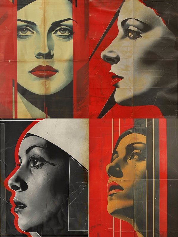 Vintage Noir Graphic Portrait