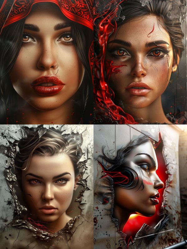 Crimson Shadows Ethereal Portraits