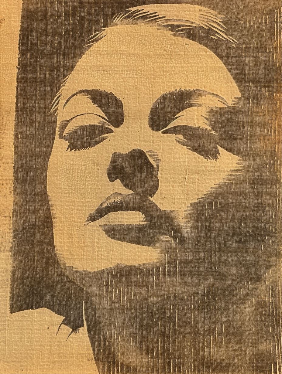 Vintage Sepia Screenprint