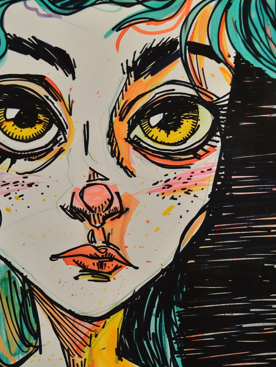 Ethereal Watercolor Ink Portrait