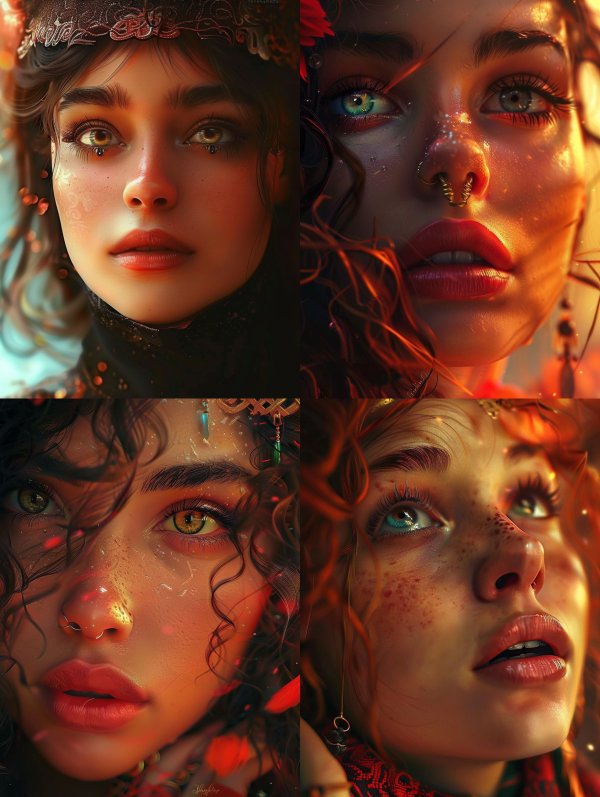 Ethereal Gaze of Golden Light