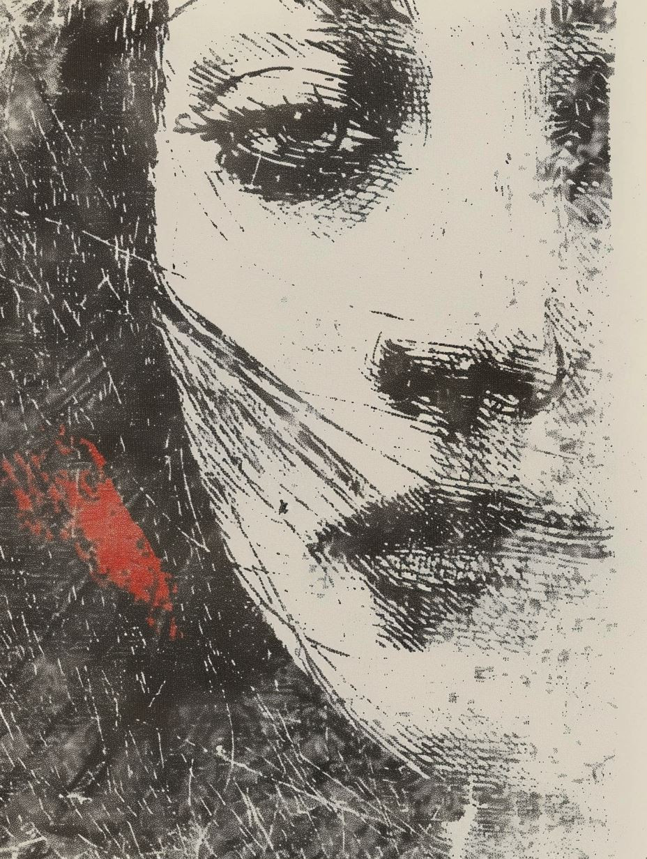 Gritty Monochrome Ink Portrait