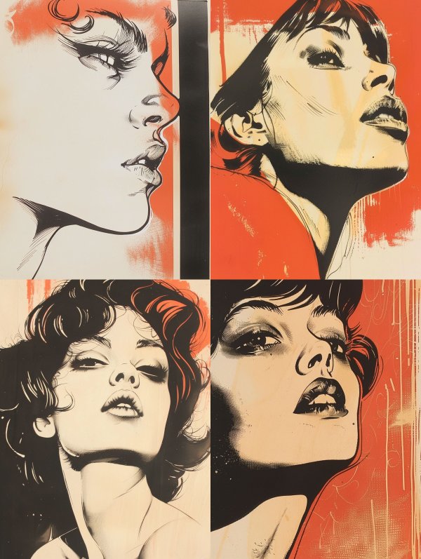Vintage Pop Art Portrait Study