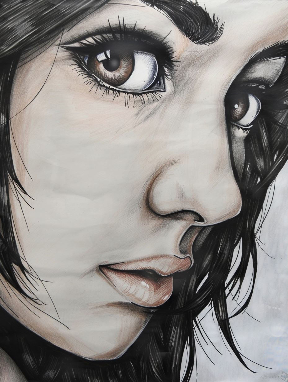 Ethereal Gaze Digital Portrait