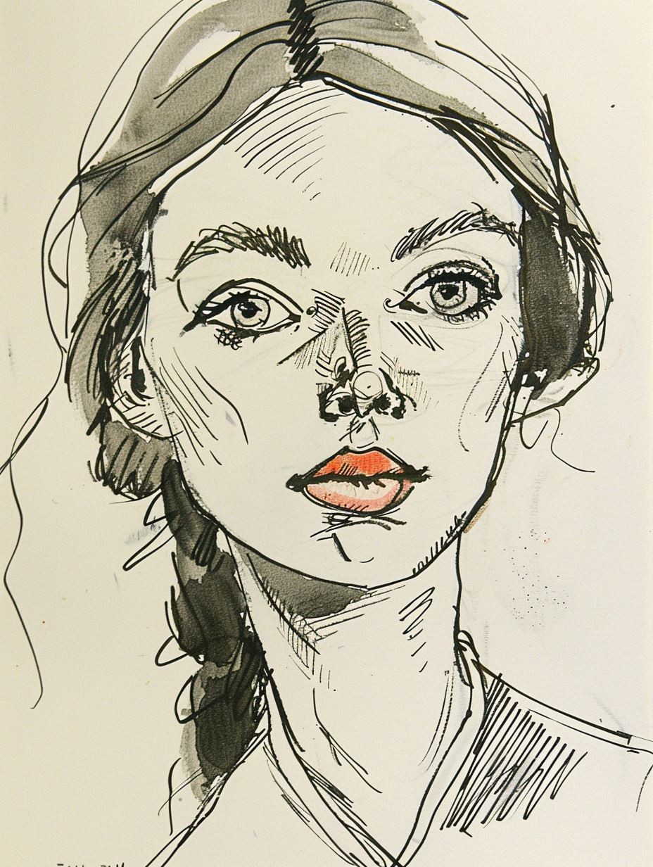 Crimson Ink Portrait