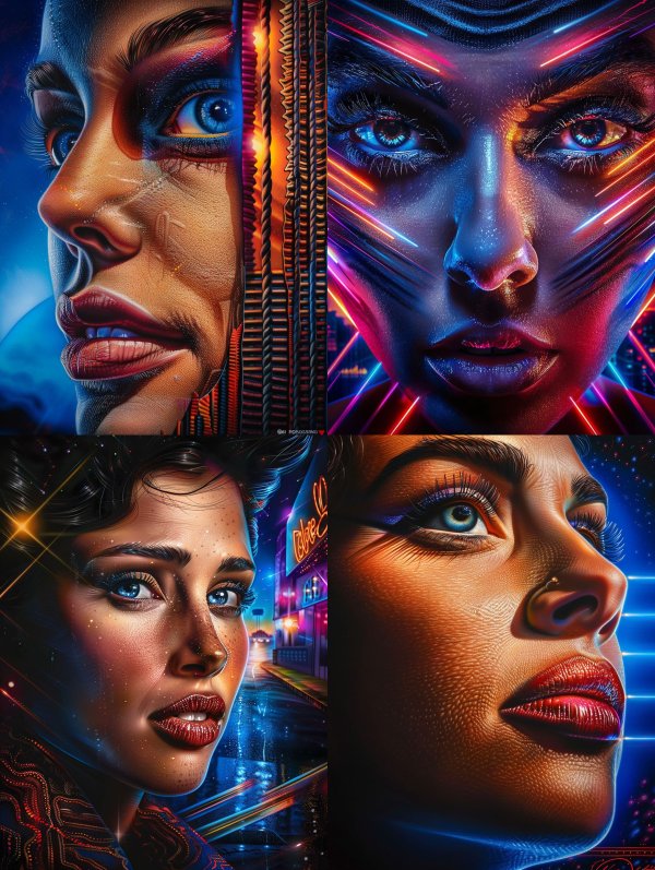 Cybernetic Gaze of Neon Light