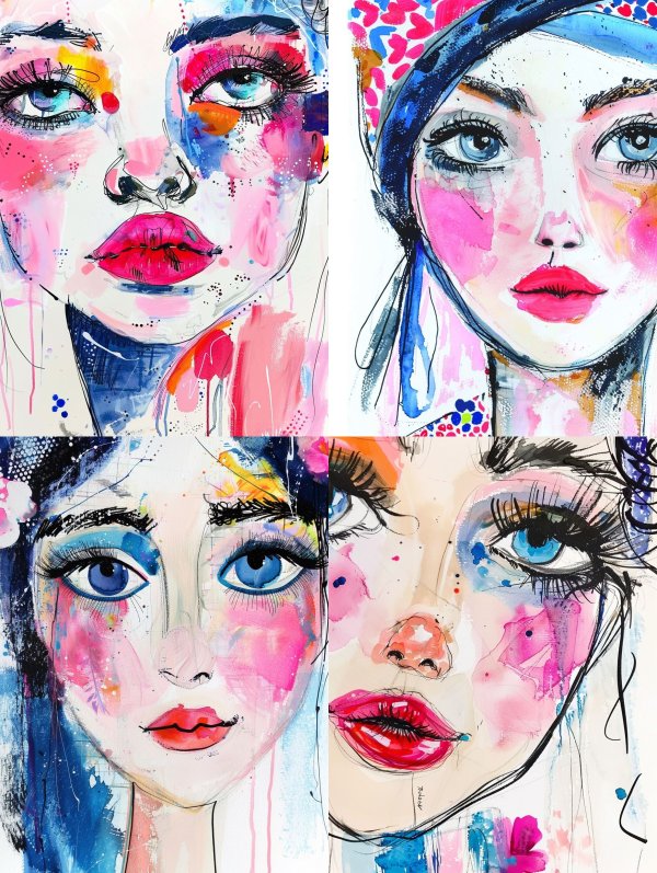 Vibrant Neon Abstract Portrait