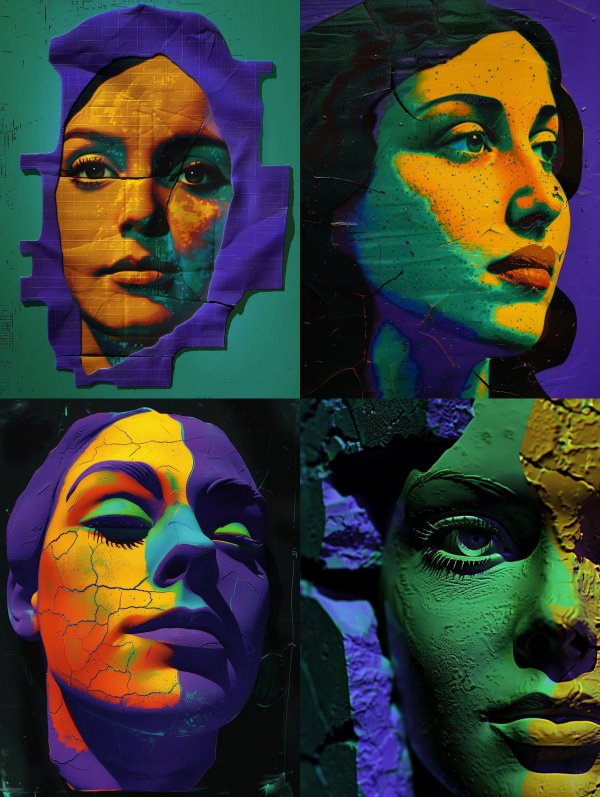 Torn Purple Paper Portrait
