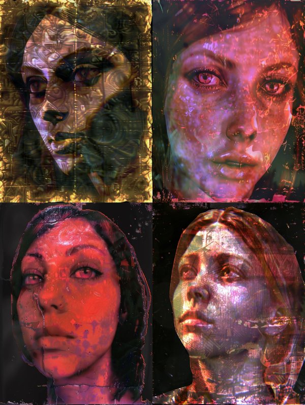 Gilded Digital Fragmented Portrait