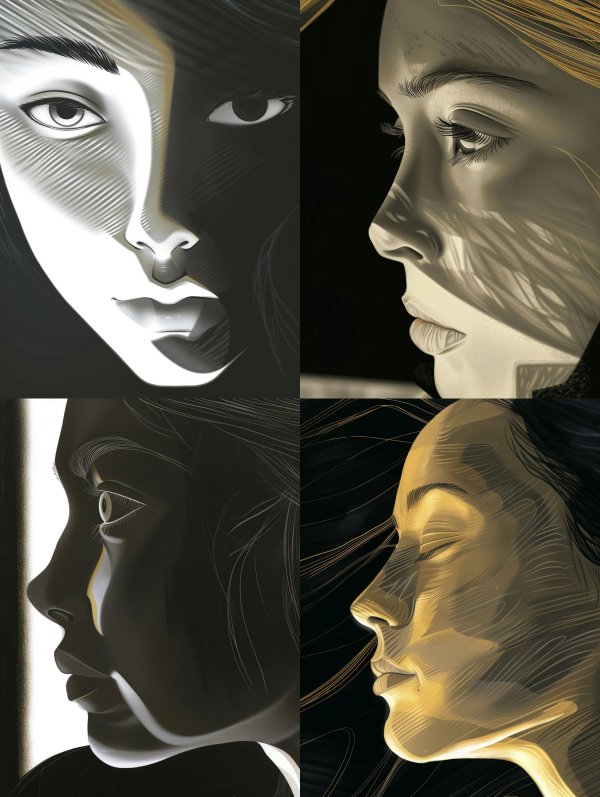Monochrome Linear Portrait Study